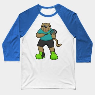 Dog as Tennis player with Tennis racket Baseball T-Shirt